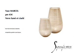 Vase verre fumé ciselé mobilier et accessoire en vente décoratrice